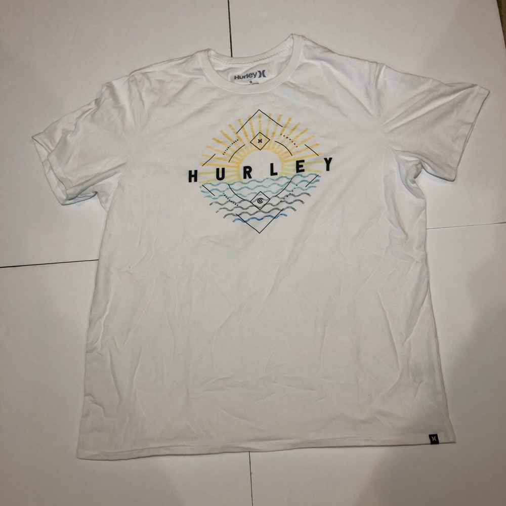 Classic Hurley White Graphic Men's XL Shirt on Nike Dri-Fit